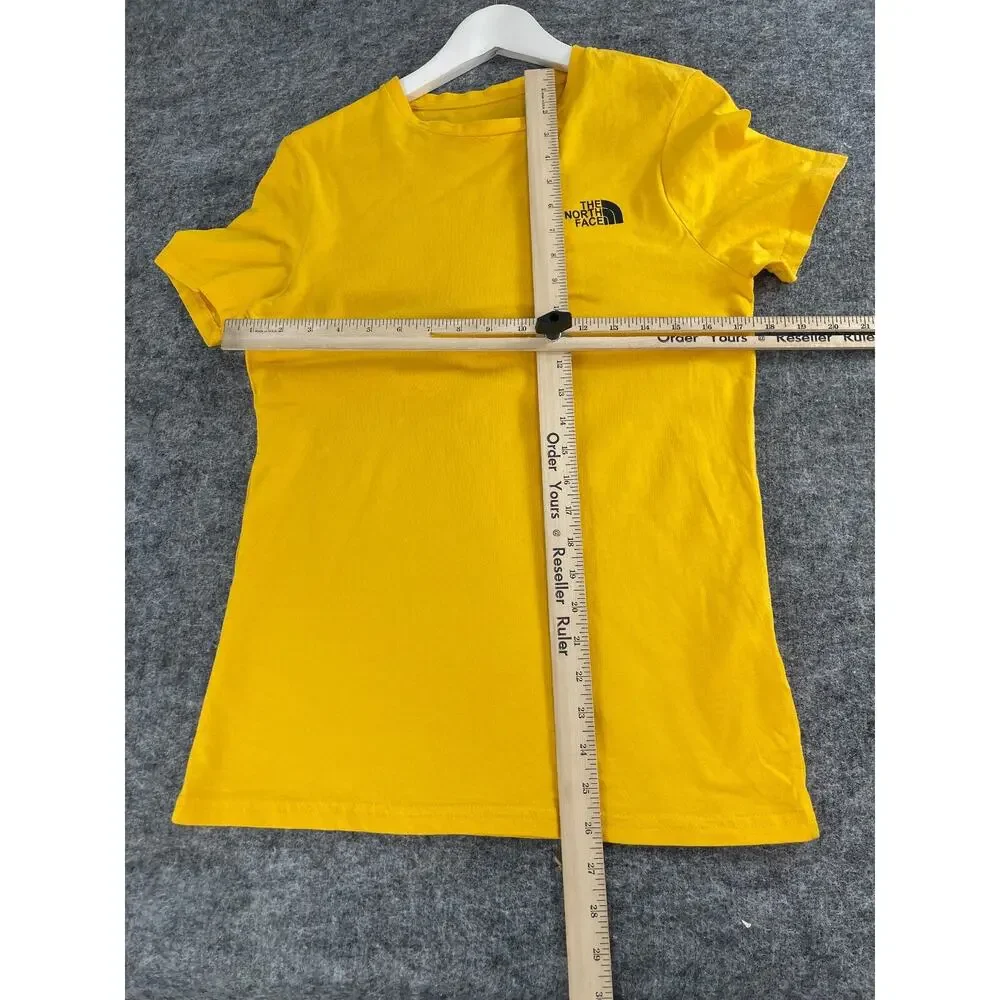 The North Face Shirt Mens Small Tee Yellow Logo Short Sleeve EUC Cotton n328